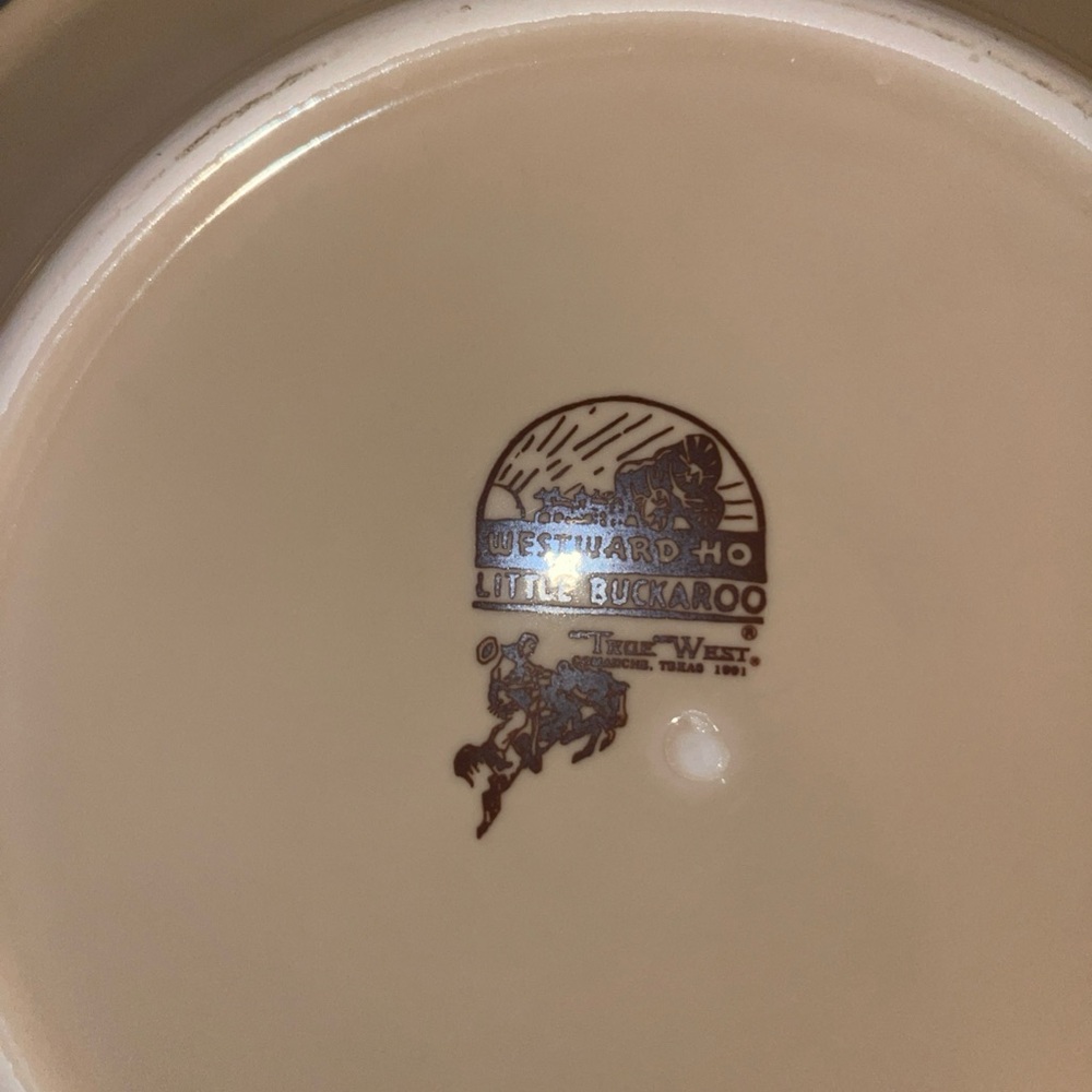 Western Cowboy Themed Plate and Mug Set westward ho little buckaroo - Picture 2 of 3